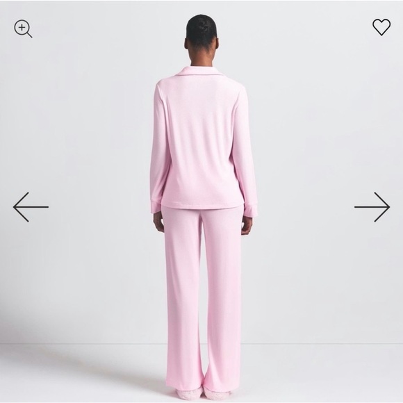 NWT SKIMS SOLD OUT Cherry Blossom Pink Soft Lounge Pajama Set Long Sleeve Small - Picture 2 of 8